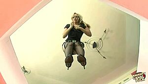 Juicy Blonde with Glasses Gives Footjob After Wild Cunt Fucking