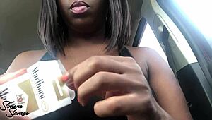 A cigarette in the car with some domination vibes