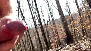 Hiking naked in the outdoors with clothes ripped