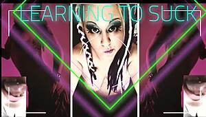 horny stepsister teaches you to suck cock, eager to watch you do it