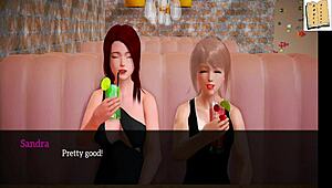 my new family game with small tits redhead in 3d anime 😊