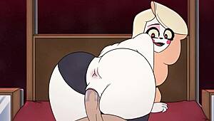 Charlie morningstar fucking alastor hard in the hotel room early morning