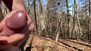 Hiking naked in the outdoors with clothes ripped