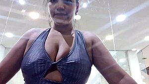 Sweaty Amateur Shares Panties And Feet After Gym Workout