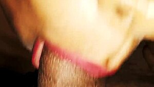 Susy Sucks Stepbrother's Dick With Red Lips!