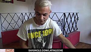 Horny Latino boy sucks huge dick bareback!