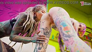 Skinny goth Anuskatzz enjoys big cock and anal sex