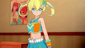 Emo Moegi in changing room hentai scene