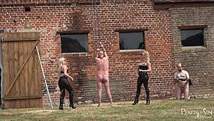 You better not speak while Miss Suzanna Maxwell and Miss Courtney handle their talkative slave outdoors