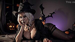 Spooky Granny Posing for Halloween in 3D AI Art