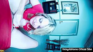 Milf Vicky Vette's Hot Blowjob Ends with Cum in Mouth