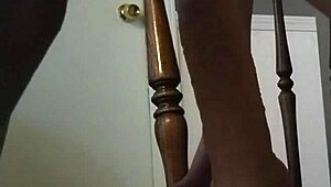 homemade video of a girl with hairy pierced pussy riding a big dildo in her ass