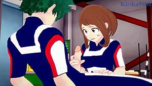 Ochako Uraraka And Izuku Midoriya Have Intense Hentai Sex 😏