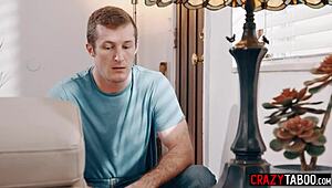 hey, sexy milf nanny riley jacobs got stuck and fucked during cleaning