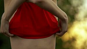 how does sade mare tease outdoors with natural tits?