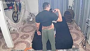 Latina couple fucks hard in pitbull kennel with oral and anal