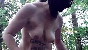 Françoise wanders the forest on June 26, 2023, exploring outdoor paths.