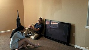 Curvy Latina Wife Fucks Cable Guy!