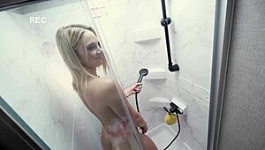 Blonde rides stepbro's monster cock so horny