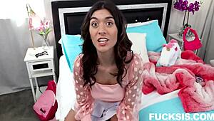 giving aubry a hand while she sucks my cock