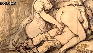 Vintage erotic drawings with classic charm