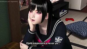 Umemaro 3D friends movie version sub español. What a wild group cartoon bang!