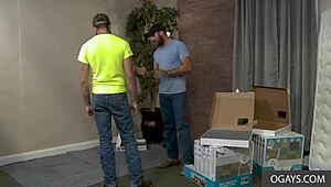 bearded gay couple dustin steele and matt muck hang out