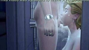 Alien Friend Fucks Girlfriend In Bathroom During 3D Anime Game