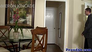 gay otter pounds muscular hunk's ass, swallowing every drop of cum.