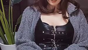 Adorable Cat-Eared Crossdresser Relentlessly Strokes Cock in Personal Video Footage