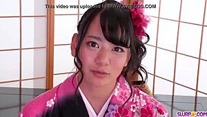 Flawless Blowjob In Kimono Cosplay Ends With Cumshot.