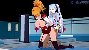 Setsuko Ohara and Excellen Browning Intense Futanari Creampie