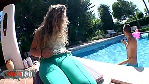 Young Spanish slut Africa Irujo sucks at the pool then gets fucked in bed 😈