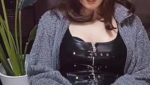 Adorable Cat-Eared Crossdresser Relentlessly Strokes Cock in Personal Video Footage