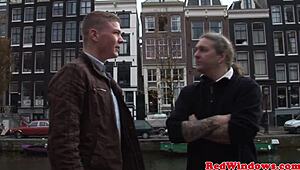 Busty blonde hooker gets messy facial from tourist