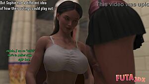 Futa3dx - Hot Brunette Sucks Futa Girlfriend's Big Dick Without Control