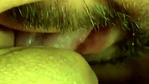 I lick her horny pussy on the dining table in various positions, cum dripping from her cunt