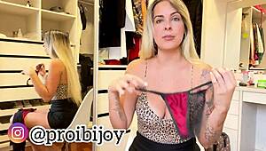 Teen Tries On Provocative Lingerie