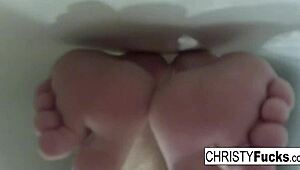 Sexy Christy Mack Masturbates in Bath with Big Tits