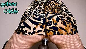 Juicy Pussy Penetration Close Up Pawg in Tight Dress and Gloves Sensually Rides Big Toy