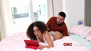 Step dad interrupts teen's study for fucking fantasy