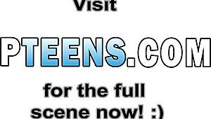 Young hottie teases old stud in doggy on the floor.