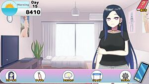 in this 3d anime game, megu gets naked and forgets the volume settings on the mic