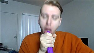pov, i'm sucking your dick deepthroat with a dildo