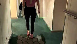 Unknown cruise ship gym girl gives me a wild blowjob