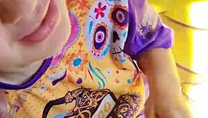 Sloppy head ends with cum in her mouth!