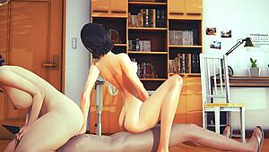 want to see sarada 69 and threesome in boruto hentai?