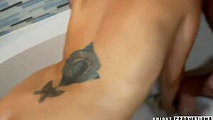 Kitty Jaguar handles monster cock anal in bathtub