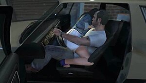 GTA 5 Trevor hires hooker for car sex service