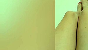 Shy Hottie With Red Pedicure Shows Off Sexy Legs And Feet For Homemade Footjob